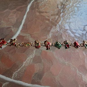 Vintage Christmas Charm Bracelet